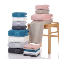 Luxury 3-Piece 100% Cotton Towel Set Bath Towel Hand Towel Washcloth Ultra Soft Highly Absorbent Thick Plush Bathroom Gift Set