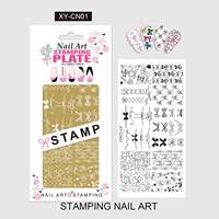 Plaque de tamponnage pour nail art multi-motifs Papillon Fleur Forêt en acier inoxydable doré, outil de manucure DIY