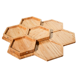 Youlike, nuevo diseño, bambú orgánico Natural, hexágono, tuerca para aperitivos, bandeja para servir dulces, plato dividido para fiesta - Product Image 3