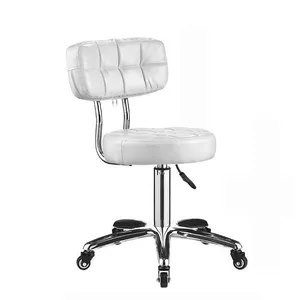 Белый стул для парикмахерской из искусственной кожи