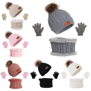 Unisex Kids Cartoon Pinguïn Hoeden En Sjaal Baby Cap Set Meisje Jongen Cap Sjaal Set Kind Winter Oorbeschermers Muts Sjaal Warm Pak