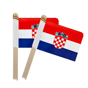 Banderas Miniatura Personalizadas de Croacia, Serbia y <span class=keywords><strong>Eslovenia</strong></span> para Eventos Deportivos 2026, Banderas de Mano - Product Image 2