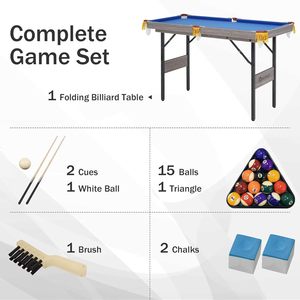 Portable intérieur MDF piscine <span class=keywords><strong>billard</strong></span> et table de <span class=keywords><strong>billard</strong></span> ensemble pliable pieds en acier coins pour enfants et adultes pour un usage domestique - Product Image 2