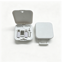 Boîte de rangement pour câble de charge rapide 60W en ABS noir avec logo personnalisé, kit de câbles multifonction avec support de téléphone, kit de câbles en cadeau