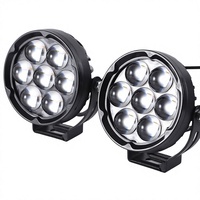 Projecteur LED à 7 lentilles, phare rond, lentille optique, faisceau focalisé, lampe auxiliaire