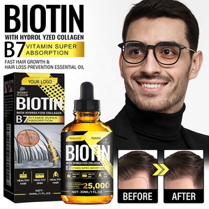 Biotine 25000 mcg Gouttes liquides avec collagène et <span class=keywords><strong>vitamine</strong></span> E - Soutien pour les cheveux, la peau et les ongles - Product Image 1