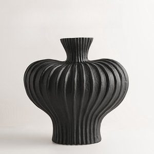 Vase en céramique à rayures verticales en forme de lanterne de vente chaude pour la décoration de la <span class=keywords><strong>maison</strong></span> - Product Image 6