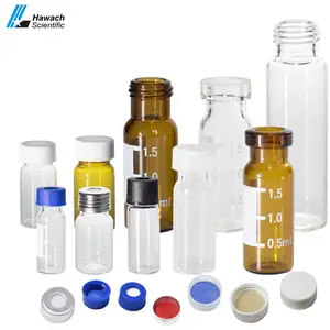 Cromatografía de gas ámbar, 1,5 ml, CG, 2ml, hplc, autosampler de vidrio, muestra, vial, tabique, 9mm