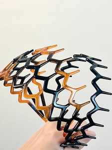 <span class=keywords><strong>Serre</strong></span>-têtes en zigzag pour femmes, adolescentes et hommes, bandeaux en plastique à dents fines en zigzag, <span class=keywords><strong>serre</strong></span>-têtes antidérapants noirs avec <span class=keywords><strong>peigne</strong></span> - Product Image 6