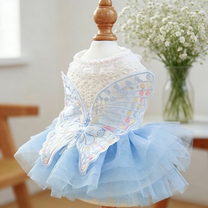 Jupe en tulle brodée pour chien et chat, motif papillon et fée, en polyester, robe mignonne pour petit chiot, toutes saisons - Product Image 1