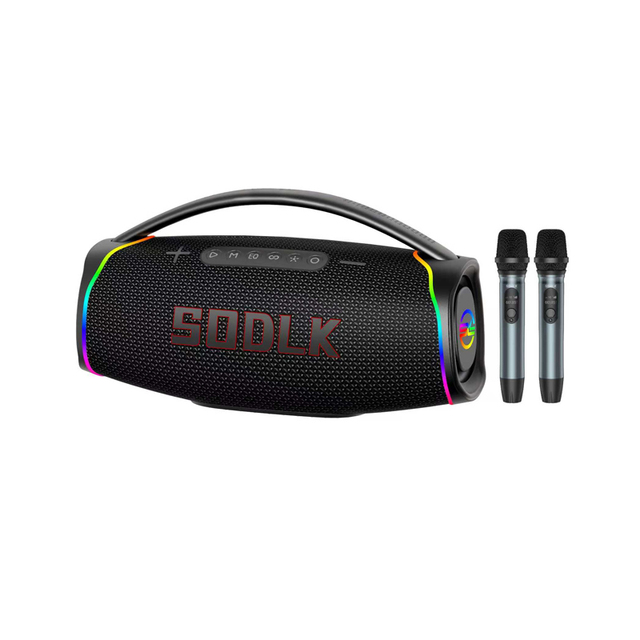 SODLK S1621 320W Portable Speaker with 2 Wireless Microphones RGB Light TWS Party Speaker for Outdoor Supports USB/AUX/TF Card