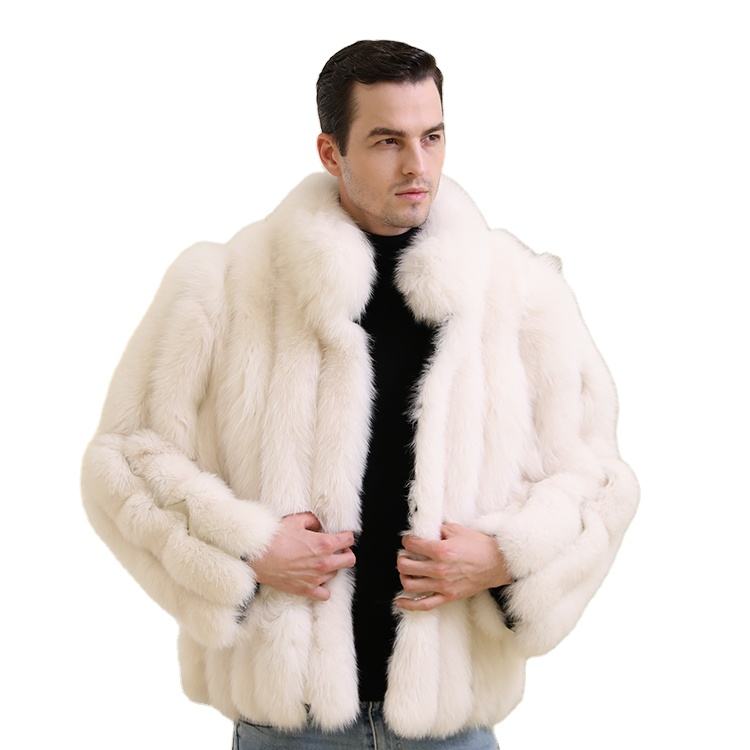 Daifur フォックスファーコート サイズ13 キツネ 毛皮 ホワイト 男女