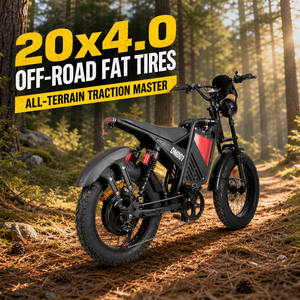 EB-M2001 Bici Elettrica Retro <span class=keywords><strong>Scrambler</strong></span> con Motore Centrale 48V 1000W, Batteria 25Ah, Pneumatici Fat 20x4.0, Freno a Disco Idraulico - Direttamente dalla Fabbrica - Product Image 1