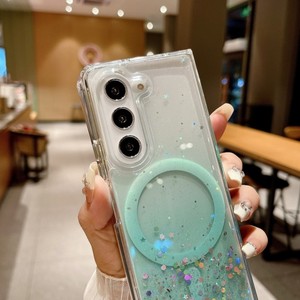 เคสโทรศัพท์แม่เหล็กใสวิบวับ รุ่นใหม่ สำหรับ Samsung Z Fold6 Fold5 <span class=keywords><strong>Fold4</strong></span> Fold 3  วัสดุ PC Resin  ฝาหลังแบบอีพ็อกซี่ - Product Image 4