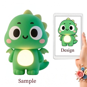 Veilleuse créative personnalisée ODM en forme de dinosaure, lampe de chevet pour enfants avec protection oculaire lumineuse, jouet et cadeau interactif à commande manuelle - Product Image 1