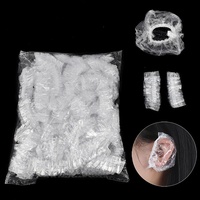 Protège-oreilles jetables en PE durables avec bord élastique, imperméables, pour la coloration des cheveux, les salons de coiffure et les spas