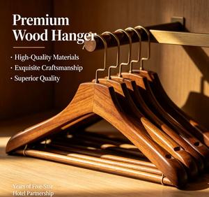 <span class=keywords><strong>Cintre</strong></span> en bois de hêtre/lotus de luxe, <span class=keywords><strong>design</strong></span> élégant, à épaules larges, haute qualité, écologique, résistant à la rouille, pour costumes et manteaux d'hôtel, robuste - Product Image 2