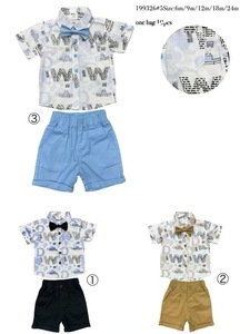 En stock, prix <span class=keywords><strong>de</strong></span> gros, vêtements d'été pour enfants, ensembles en coton imprimé pour garçons, anniversaire, 6-24 mois, ensemble <span class=keywords><strong>de</strong></span> 3 pièces pour garçons - Product Image 3