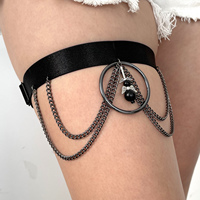 Accessoires de chaîne de jambe de perle d'alliage de gland multicouche sexy femmes chaîne de cuisse élastique simple réglable bijoux de corps