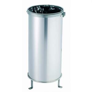Cestino per Rifiuti Circolare in Acciaio Inox 90 L per Uso Esterno - Product Image 2