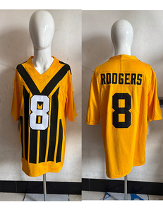 Maillot de football américain à manches courtes, personnalisé avec le nom et le numéro du joueur, respirant et à séchage rapide, jaune Pittsburgh - Product Image 3