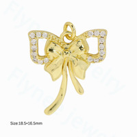 À la mode Bowknot Cubique Zircone Charme Pendentif 18K Plaqué Or Collier Bracelet DIY À La Main Fabrication De Bijoux Accessoires Fourniture