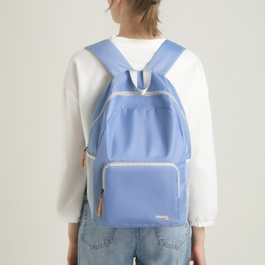 Runhui Folding <b>Backpack</b> Daypack Blue Adjustable Fit For <b>Children</b> Leisure Travel Solid Color RH2412 - Product Image 1