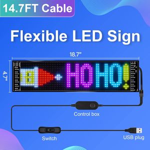 Flexible USB LED Car Sign App Control Custom Text Pattern Animation <strong>Programmable</strong> LED <strong>Display</strong> for Store Car Bar Hotel - Product Image 4