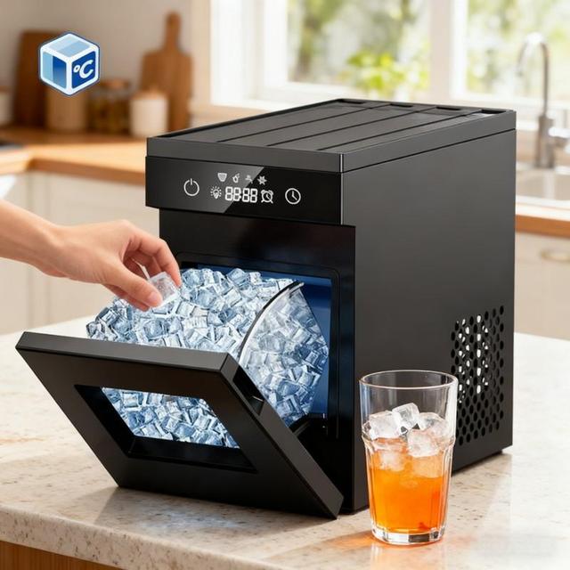 Stainless Steel Electric Nugget Ice Machine 20kg Daily Capacity Counter Nugget Ice Maker Machine for Household Hotel Rooms