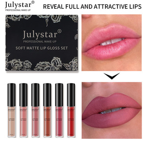Superventas 6 unids/caja conjunto <span class=keywords><strong>de</strong></span> cosméticos brutos para <span class=keywords><strong>labios</strong></span> kit mate líquido labio bruto impermeable sin decoloración labio bruto maquillaje coreano - Product Image 2