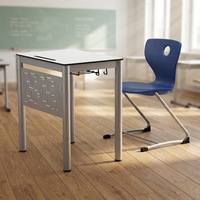 Ensemble bureau et chaise individuels en bois pour salle de classe - Mobilier scolaire