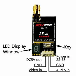 Foxeer TM25 25mW 5.8G Mini VTX transmitter with Race Bands