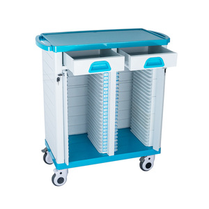 Carrito de plástico para historias clínicas con cerradura y ruedas silenciosas para almacenamiento de archivos - Product Image 2