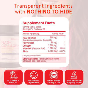 BioFlex Formula kustom alami rasa Lemonade Vegan NAD Plus Resveratrol kolagen Biotin antioksidan bubuk suplemen makanan - Product Image 3