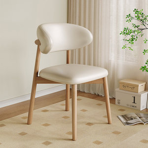 Silla <span class=keywords><strong>de</strong></span> <span class=keywords><strong>Comedor</strong></span> Estilo Nórdico <span class=keywords><strong>de</strong></span> <span class=keywords><strong>Madera</strong></span> con Respaldo Tapizado, Silla <span class=keywords><strong>de</strong></span> <span class=keywords><strong>Diseño</strong></span> en Forma <span class=keywords><strong>de</strong></span> Cuerno, Apta <span class=keywords><strong>para</strong></span> <span class=keywords><strong>Comedor</strong></span> o como Silla <span class=keywords><strong>de</strong></span> Escritorio - Product Image 4