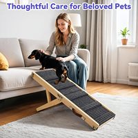 Rampe pliable pour petit chien améliorée, 4 hauteurs réglables, portable, stable, avec coussin antidérapant, marches pour animaux de compagnie pour canapé, escalier