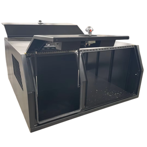 Portable Waterproof 3-Door Aluminum Ute Canopy with Outdoor <b>Lockable</b> Tool <b>Boxes</b> and 1/4 Dog Cage - Product Image 1
