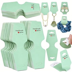 Cartes de présentation personnalisées en papier blanc pour colliers et bracelets, cartes de présentation de bijoux en or et argent, cartes pour boucles d'oreilles, avec logo personnalisé en feuille d'argent - Product Image 1