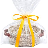 Panier de rangement en corde de coton poignée en cuir transfrontalière de vente chaude panier-cadeau en tissu pour le stockage de décoration de vacances