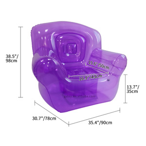 Colorful Transparent Blow Up Single Couch <strong>Air</strong> Lounge Chair Waterproof <strong>PVC</strong> Armchair Inflatable <strong>Sofa</strong> For Camping Outdoor Indoor - Product Image 6