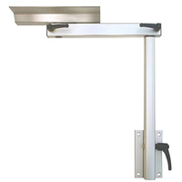 Support de table en alliage d'aluminium argenté réglable en hauteur et pivotant à 360 degrés pour bateau, camping-car, caravane