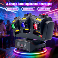 Projecteur LED mobile 120W à 3 têtes, RGBW 4-en-1, faisceau laser, stroboscope rotatif DMX512 IP20 540° Pan/Tilt 3200-7800K pour scène, direct usine