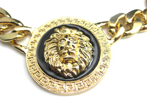 Joyería de Hip Hop, cabeza de león con colgante de corona, collares de cristal helados con cadena cubana Curb para joyería para hombre - Product Image 2