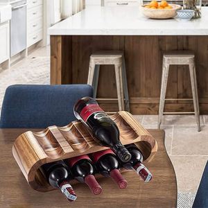 Solid Wood Classic Double-Layer Round Red Wine Display Rack with Eco-Friendly Design Customizable Color & Logo - Product Image 2