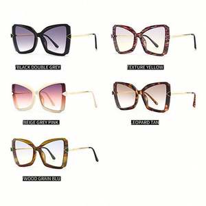 Gafas de Sol de Moda 2022, Diseño Retro con Estampado Floral, Montura de Aleación, Estilo Ojo de Gato, Tamaño Grande para Mujer - Product Image 6