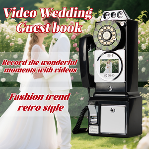 Mới được ra mắt gian hàng điện thoại Retro cho khách đám cưới tin nhắn Video & phước lành lưu bút điện thoại có dây để chụp ảnh - Product Image 5