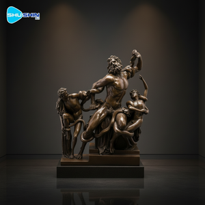 Sculpture de bronze antique grandeur nature de Laocoon et son fils, art et objets de collection - Product Image 5