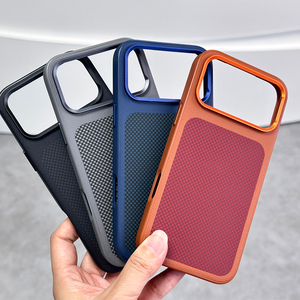 Étuis de téléphone en cuir à carreaux L159 pour Samsung S24 S25 Ultra, coque de protection mobile pour iPhone 17 16 15 14 Pro Max Air - Product Image 3