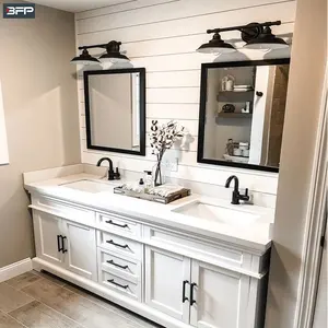 Harga pabrik BFP kabinet rias kamar mandi kayu Solid cermin berdiri lantai klasik cocok buatan Tiongkok