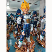 Nouvelle figurine en résine de style japonais, célèbre personnage d'anime Dragon Ball, statue grandeur nature de Goku et Vegeta, sculpture en fibre de verre